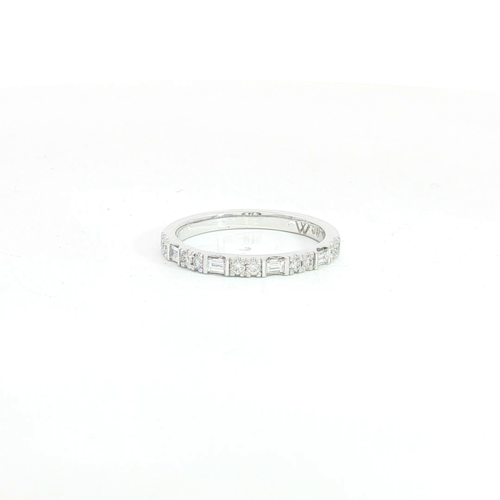 18ct WG Alternating Round and Baguette Diamond Eternity Ring