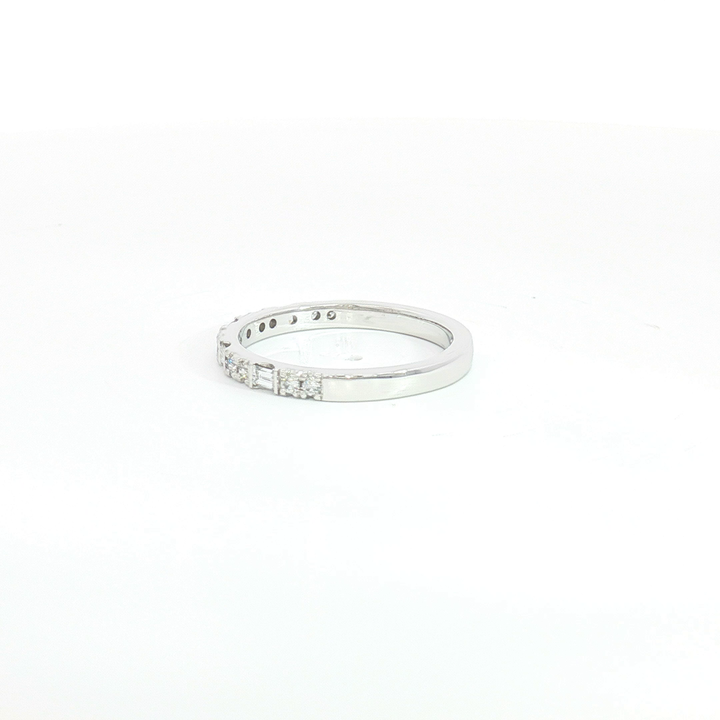 18ct WG Alternating Round and Baguette Diamond Eternity Ring