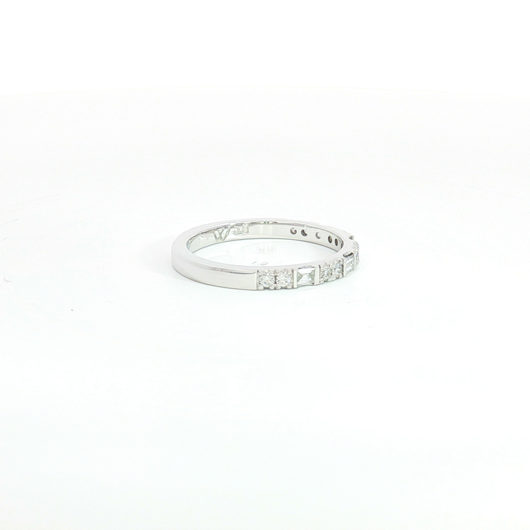 18ct WG Alternating Round and Baguette Diamond Eternity Ring