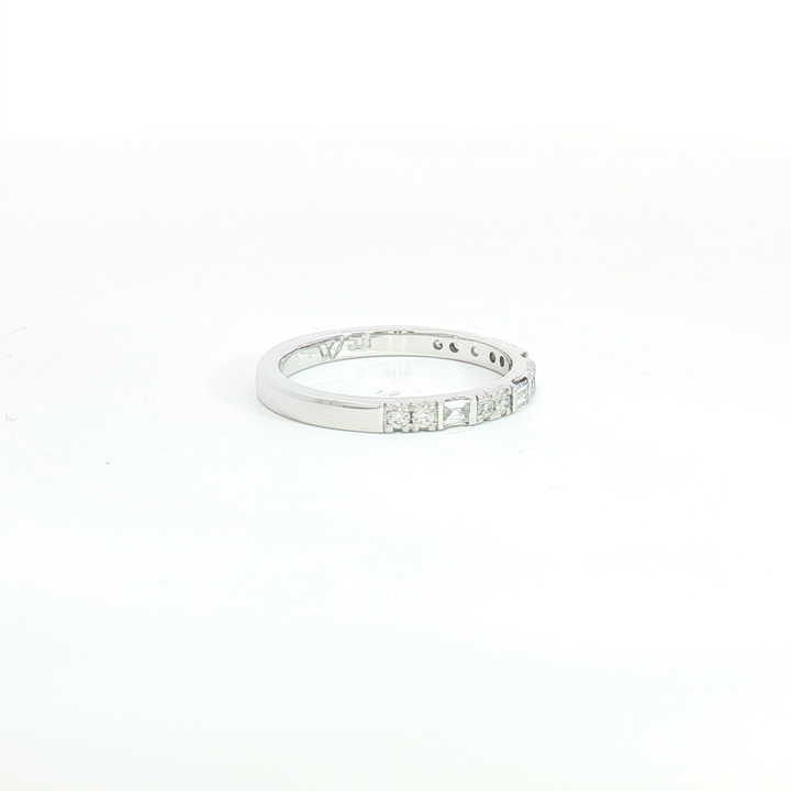 18ct WG Alternating Round and Baguette Diamond Eternity Ring