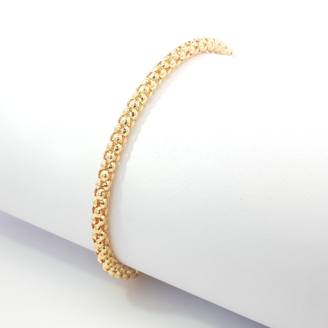 18ct YG Textured Bracelet Italian Made