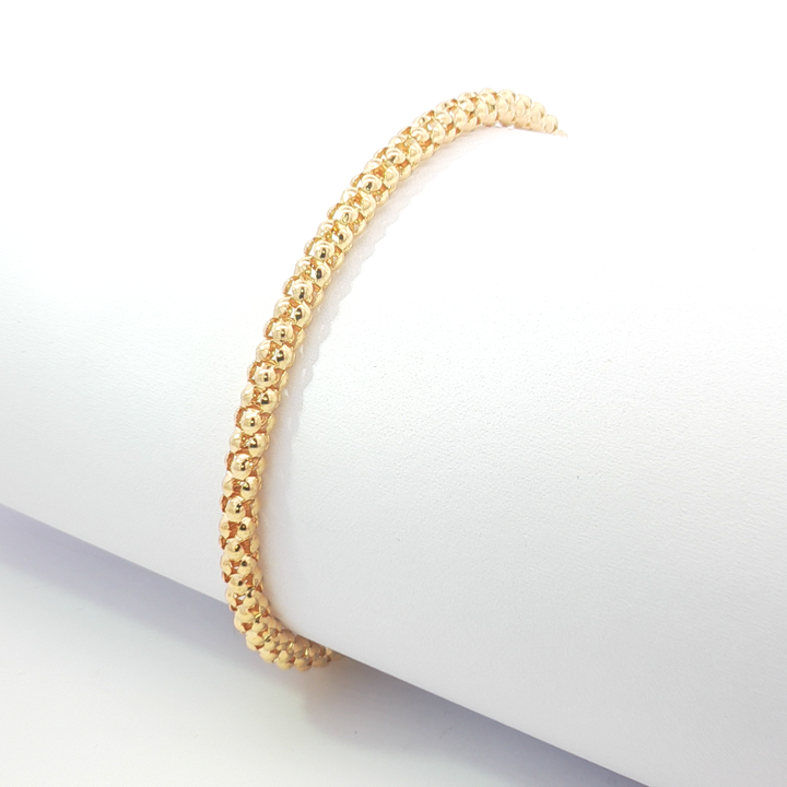 18ct YG Textured Bracelet Italian Made