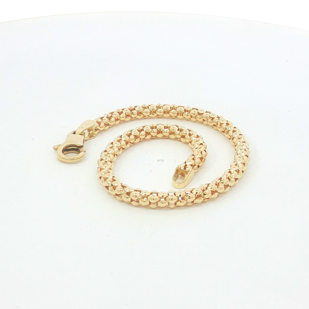 18ct YG Textured Bracelet Italian Made