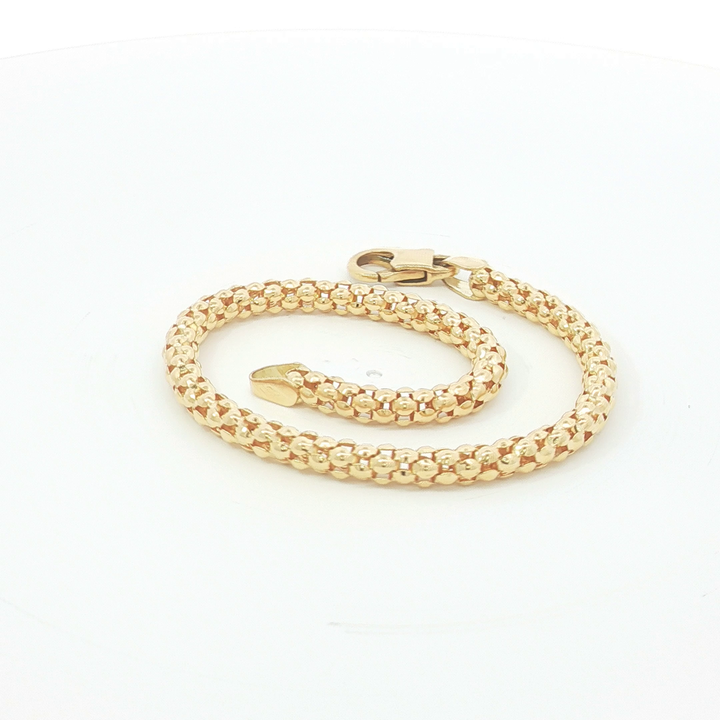 18ct YG Textured Bracelet Italian Made