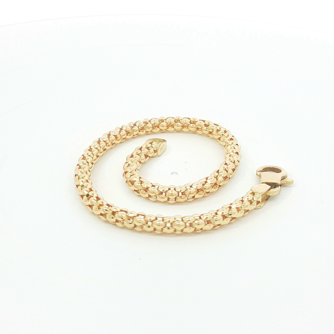18ct YG Textured Bracelet Italian Made