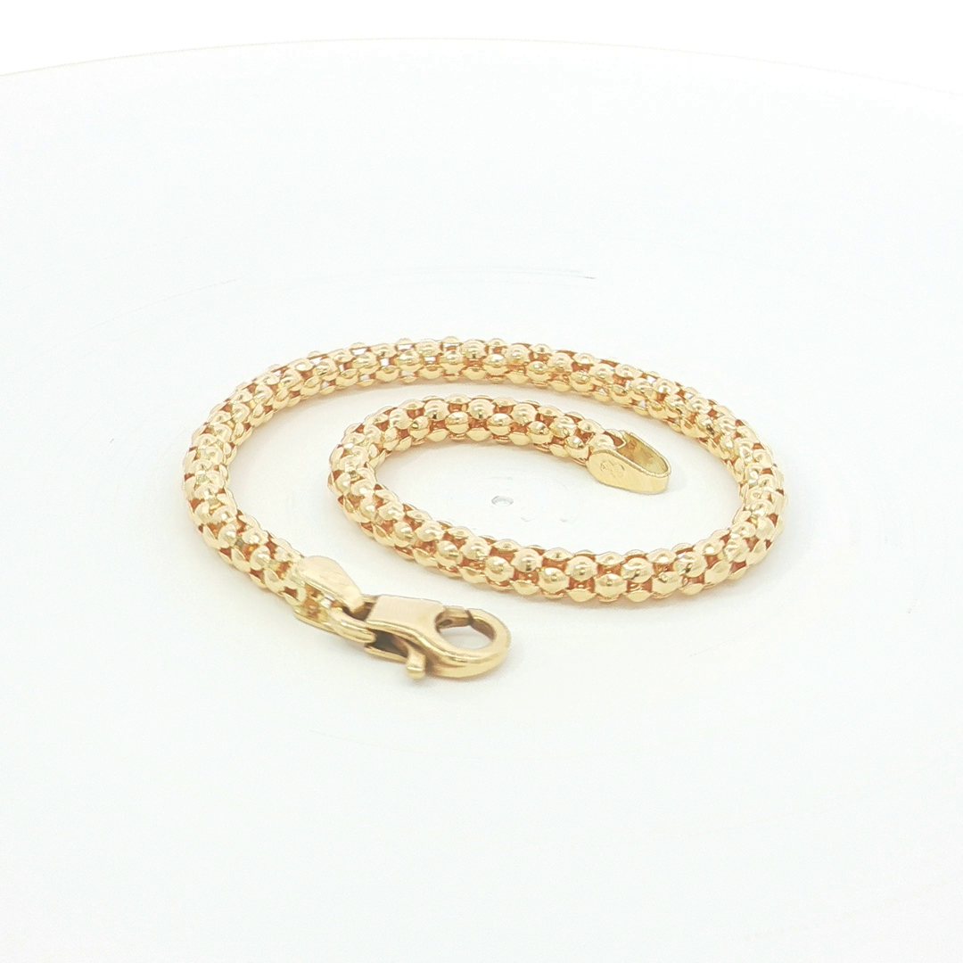 18ct YG Textured Bracelet Italian Made