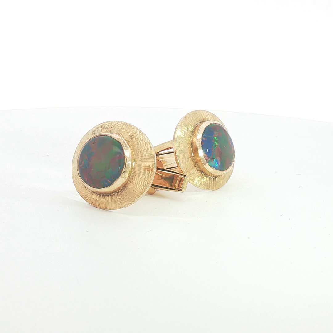 18ct YG Opal Triplet Cufflinks