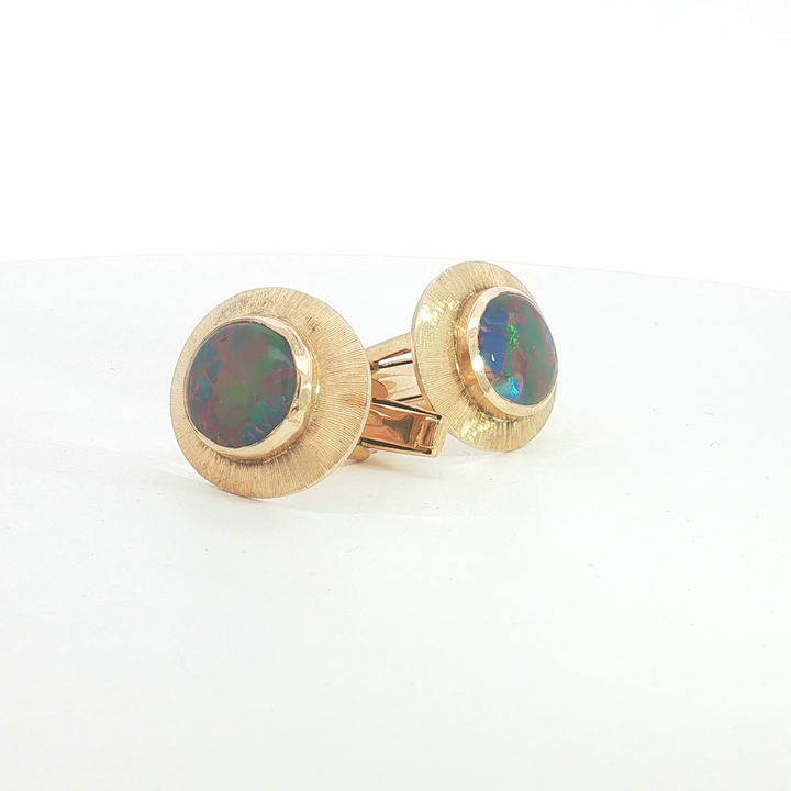 18ct YG Opal Triplet Cufflinks