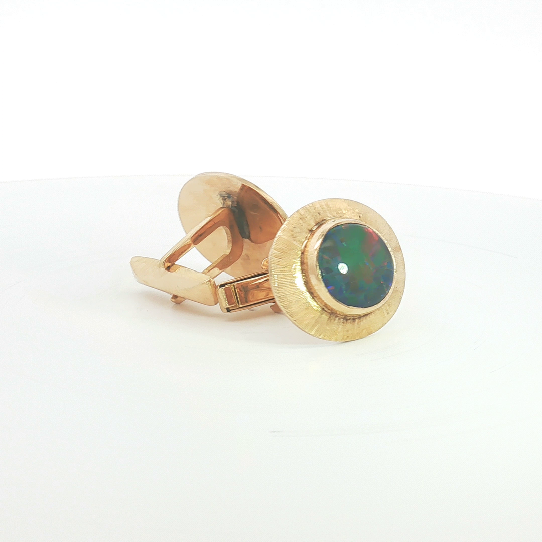 18ct YG Opal Triplet Cufflinks