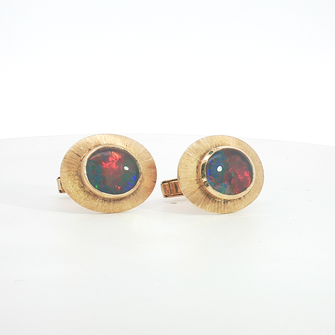 18ct YG Opal Triplet Cufflinks