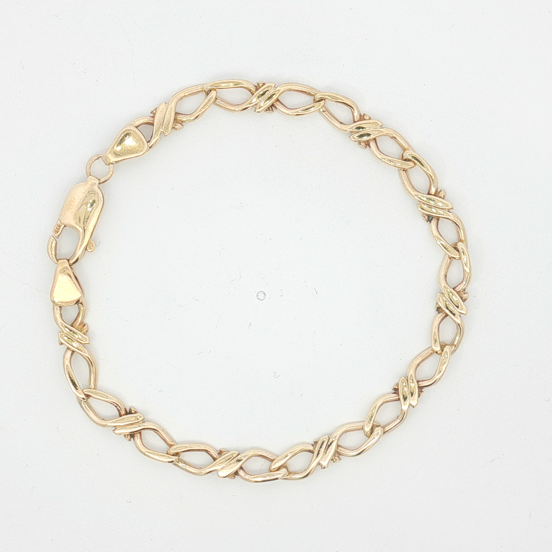 9ct YG Twisted Infinity Link Bracelet