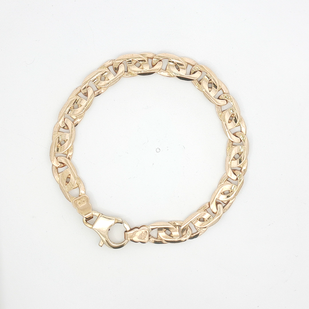 9ct YG Solid Birdseye Link Bracelet