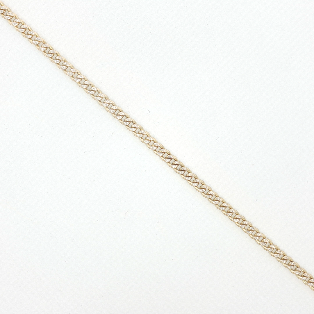 18ct YG Diamond-Cut Curb Link Bracelet
