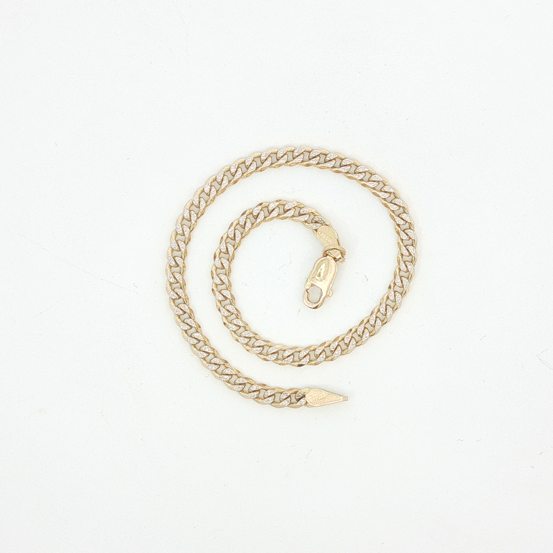 18ct YG Diamond-Cut Curb Link Bracelet