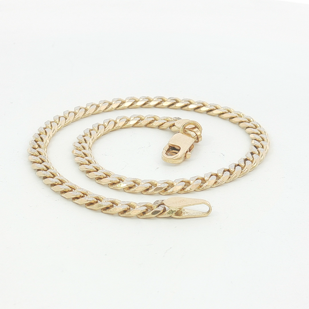 18ct YG Diamond-Cut Curb Link Bracelet