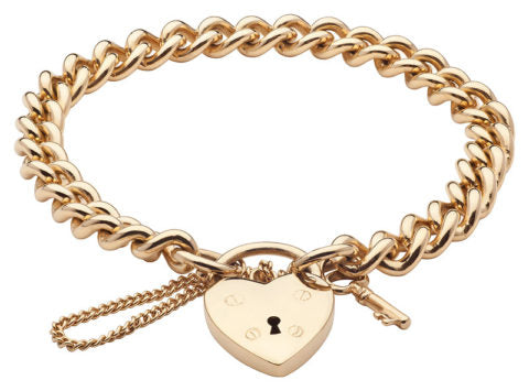 ladies 9ctYellow gold padlock bracelet