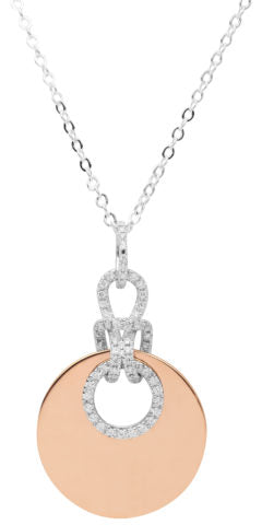 Ladies 18ct Rose Gold Diamond Set Pendant