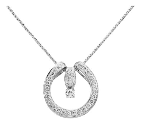 Ladies 18ct White Gold Horse Shoe Diamond Pendant