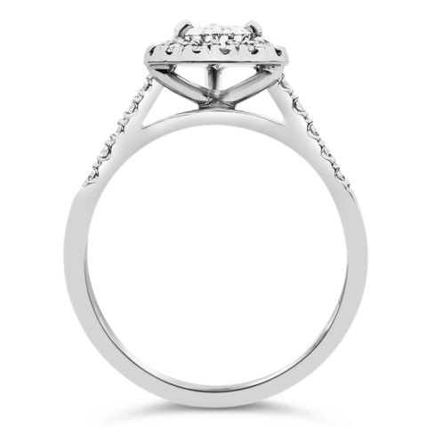 Handcrafted Pear Shape Halo Engagement Ring