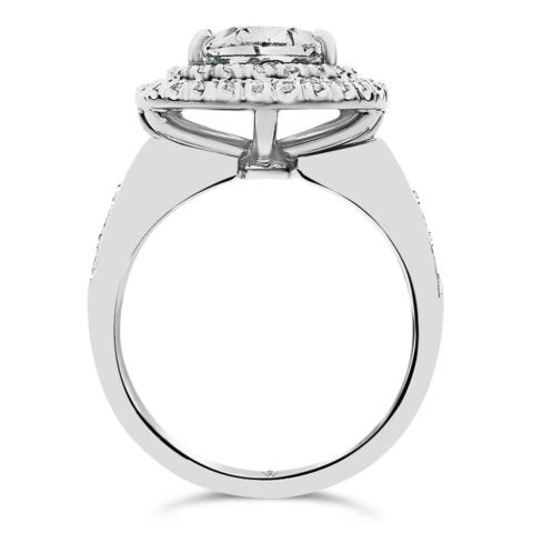 Pear Shape Double Halo Engagement Ring