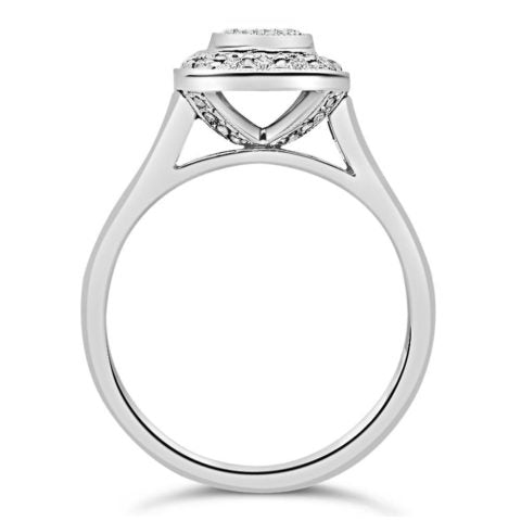 Cushion Cut Diamond Halo Engagement Ring