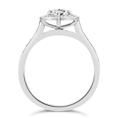 Handcrafted Oval Halo Diamond Engagement Ring