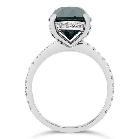 Ladies Round Black Diamond Engagement Ring