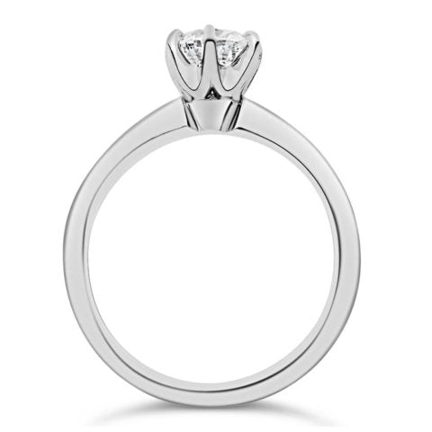 18ct White Gold 6 Claw Engagement Ring