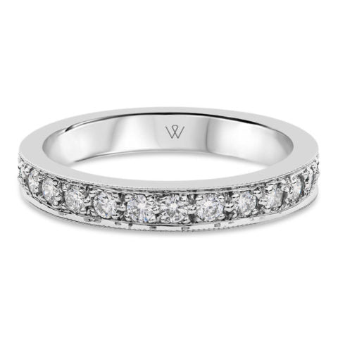 Full Diamond Set Ladies Wedding Band