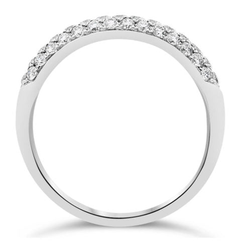 18ct White Gold Ladies Pave Set Wedding Ring / Dress Ring