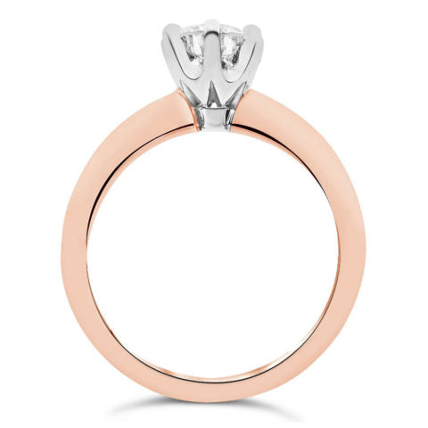 Handcrafted 18ct Rose Gold Ladies 6 Claw Engagement Ring