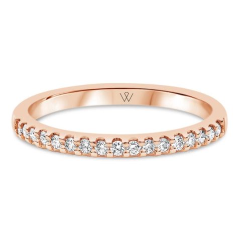18ct Rose Gold Ladies Shared Claw Diamond Set Wedding ring