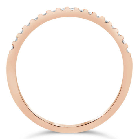 18ct Rose Gold Ladies Shared Claw Diamond Set Wedding ring