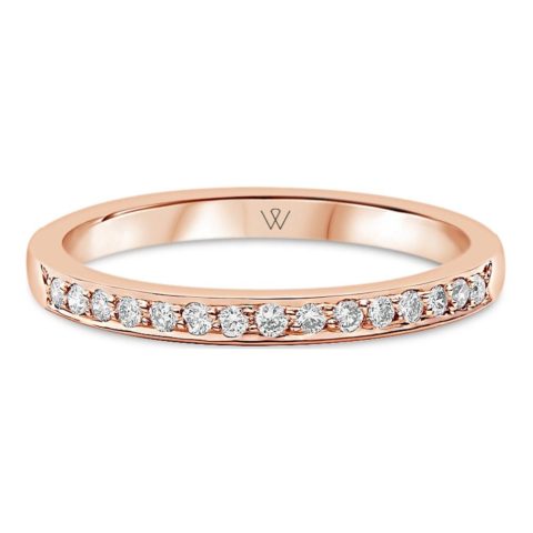 18ct Rose Gold Bead Set Wedding Ring