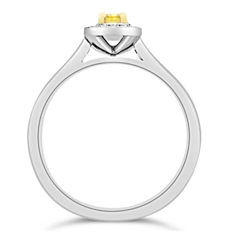 Handcrafted 18ct White Gold Ladies Intense Fancy Yellow Diamond Engagement Ring