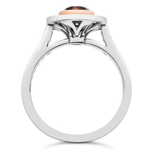 Ladies 18ct White Gold Chocolate Diamond Cluster Engagement Ring