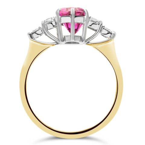 Handcrafted 18ct Yellow Gold 5 Stone Ruby Dress Ring