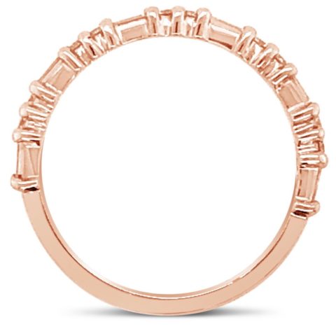 18ct rose gold rbc and baguette diamond ring