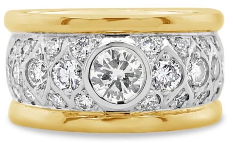 18ct white & yellow gold diamond ring