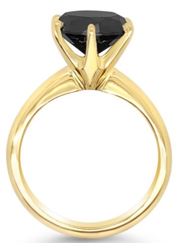 18ct yellow gold black diamond ring
