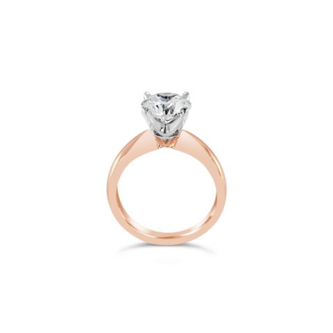Ladies 18ct Rose Gold Round Brilliant Cut Diamond Solitaire