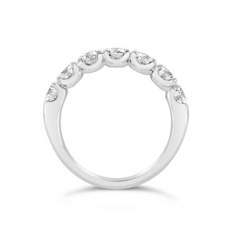 Ladies 18ct White Gold Scolloped Diamond Anniversary Ring
