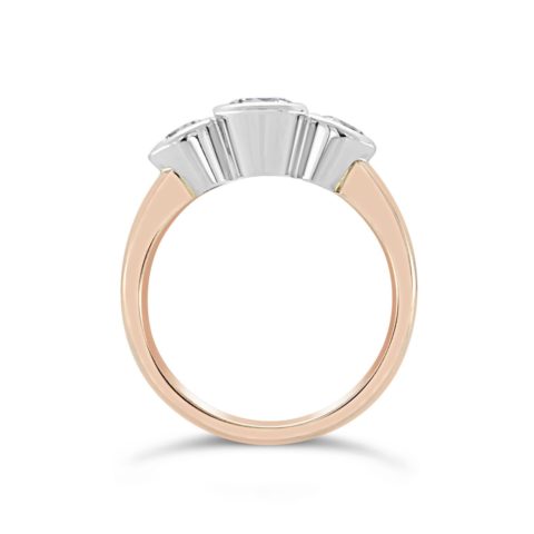 Ladies 18ct Two Tone Bezel Set Trilogy