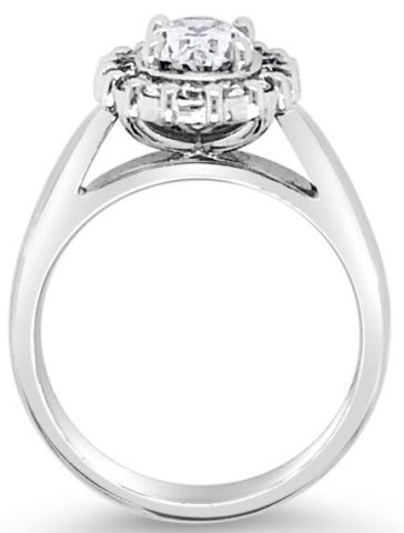 18ct white gold oval diamond halo engagement ring