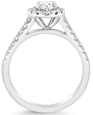 18ct white gold oval diamond halo engagement ring
