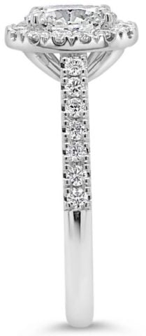 18ct white gold oval diamond halo engagement ring