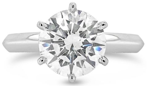 18ct white gold rbc 6 claw solitaire diamond engagement ring