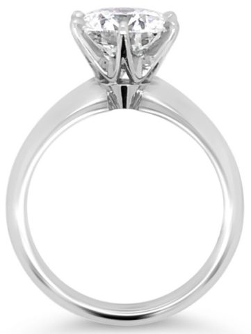 18ct white gold rbc 6 claw solitaire diamond engagement ring