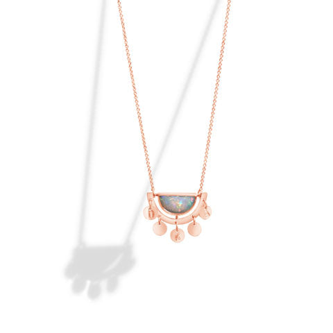 9ct Gold Ladies Opal Sun Dancer Pendant