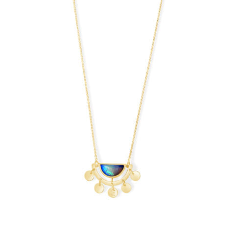 9ct Gold Ladies Opal Sun Dancer Pendant